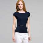 Belted Boat Neck Sleeve Top, , small