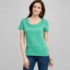 Scoop Neck Tee With Applique, , small